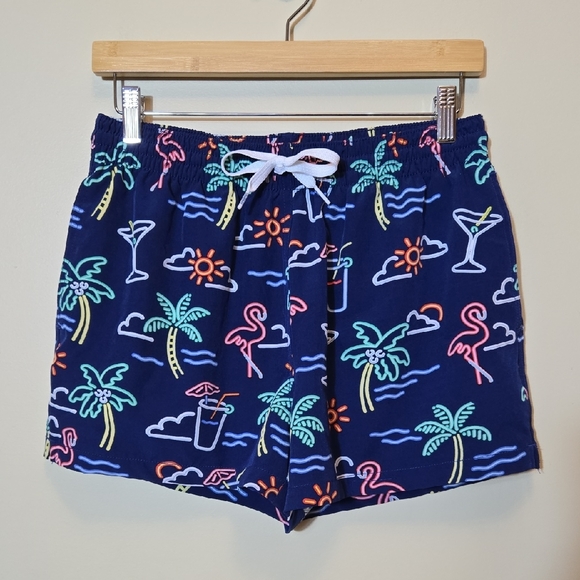 Chubbies Neon Lights Classic Swim Trunks Shortie 4” Inseam Mens Medium Flamingo - Picture 1 of 10